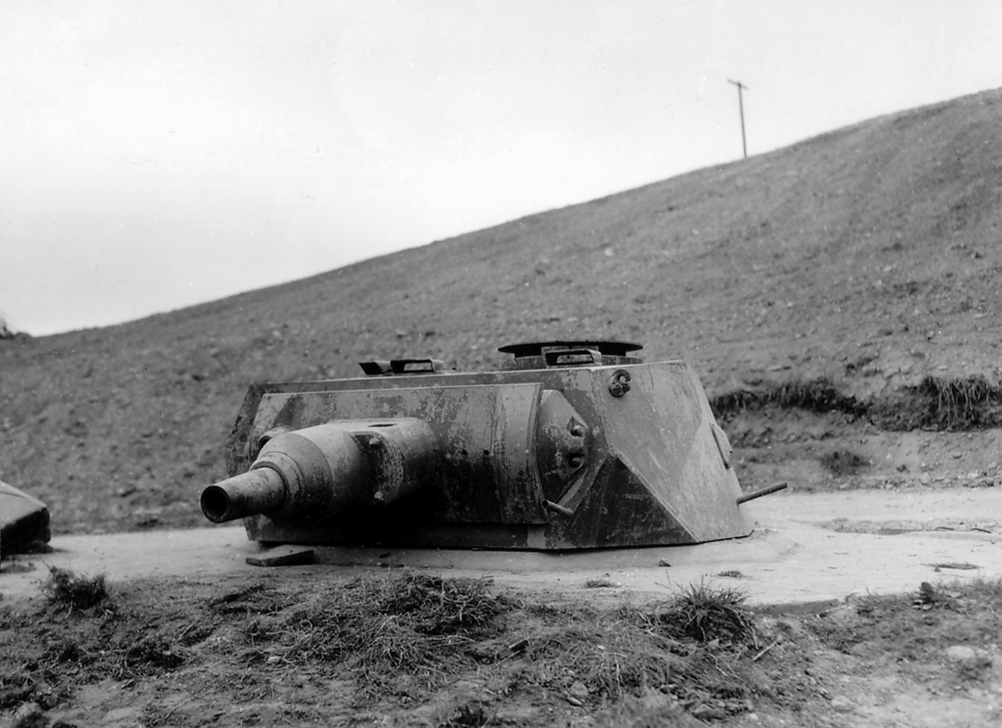 One of six tank turrets reused from the VK 30.01 heavy tank project mounted on a Tobruk 